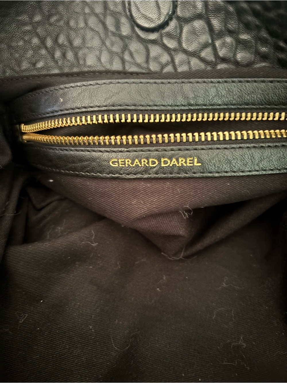 Gerard Darel Black Leather handbag with Gold Hardware - Picture 8 of 9